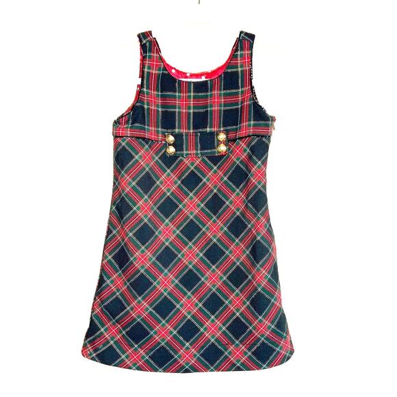 The Childrens Place Girls Size 6 Plaid Tartan Holiday Xmas Dress - Picture 1 of 6